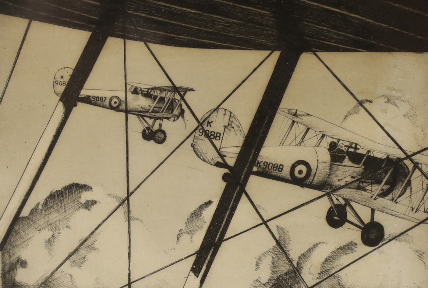 Howard Leigh (1909-1942), three etchings, 'Junker monoplane', 'Pfalz D XII' and 'Gloster Gauntlets', two signed in pencil, one in the plate, largest 13x 10cm